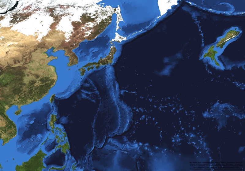 New Zealand in the northern Pacific